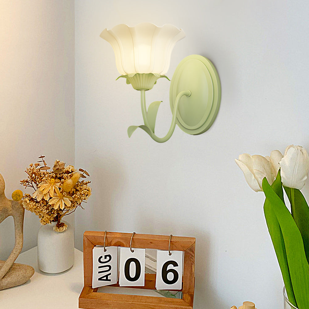 FloraGlow - 3D Glas Blomstertaspevægslampe til Stemningsbelysning