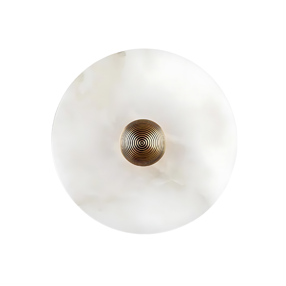 Aurora d'Or - Rund Alabaster/Aluminium Væglampe