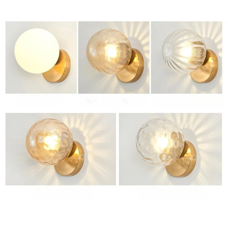 GleamGold - Luksus Guld Væglampe med Glas