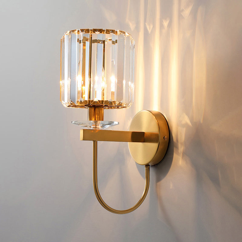 CrystalLux Elegant Væglampe - Luksuriøst Cylindrisk Design til Moderne Interiør