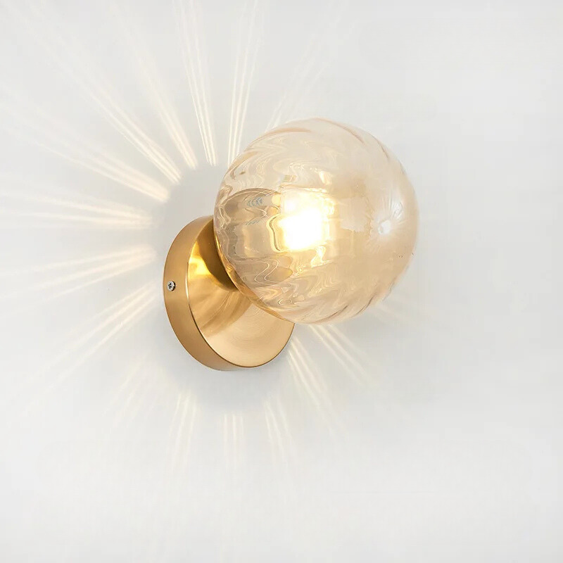 GleamGold - Luksus Guld Væglampe med Glas