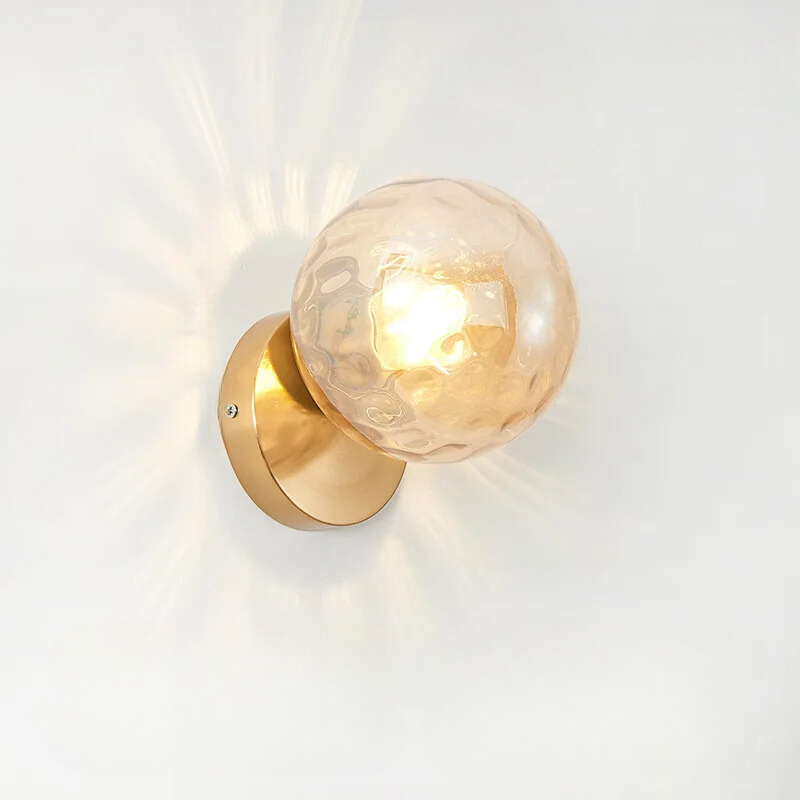 GleamGold - Luksus Guld Væglampe med Glas