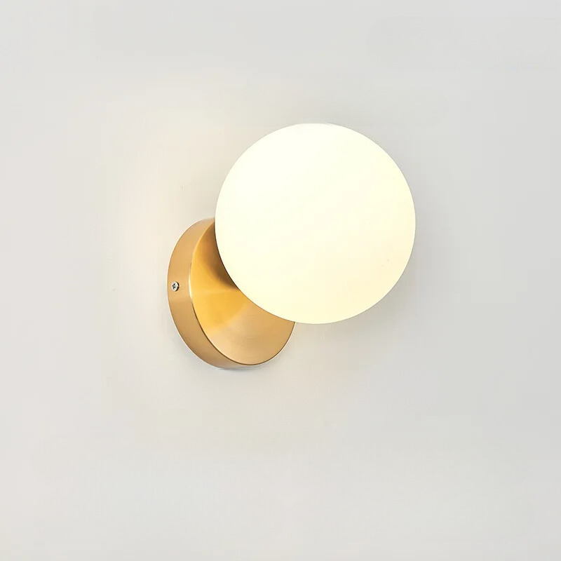 GleamGold - Luksus Guld Væglampe med Glas