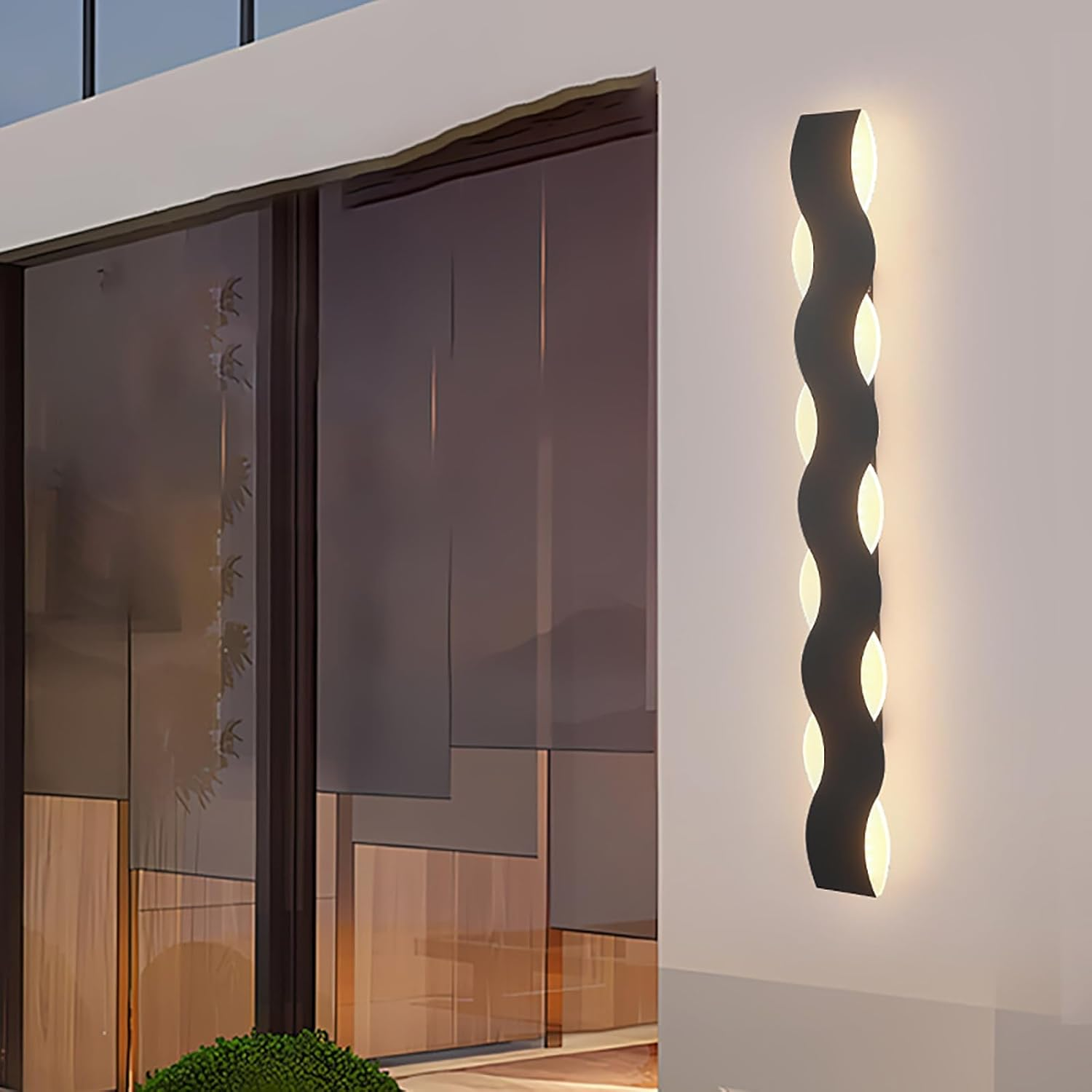 WaveLine Outdoor – Bølgeformet Udendørs Væglampe i Moderne Design til Facade og Terrasse
