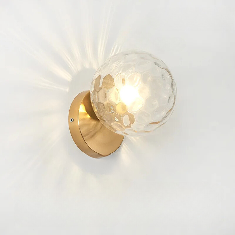 GleamGold - Luksus Guld Væglampe med Glas