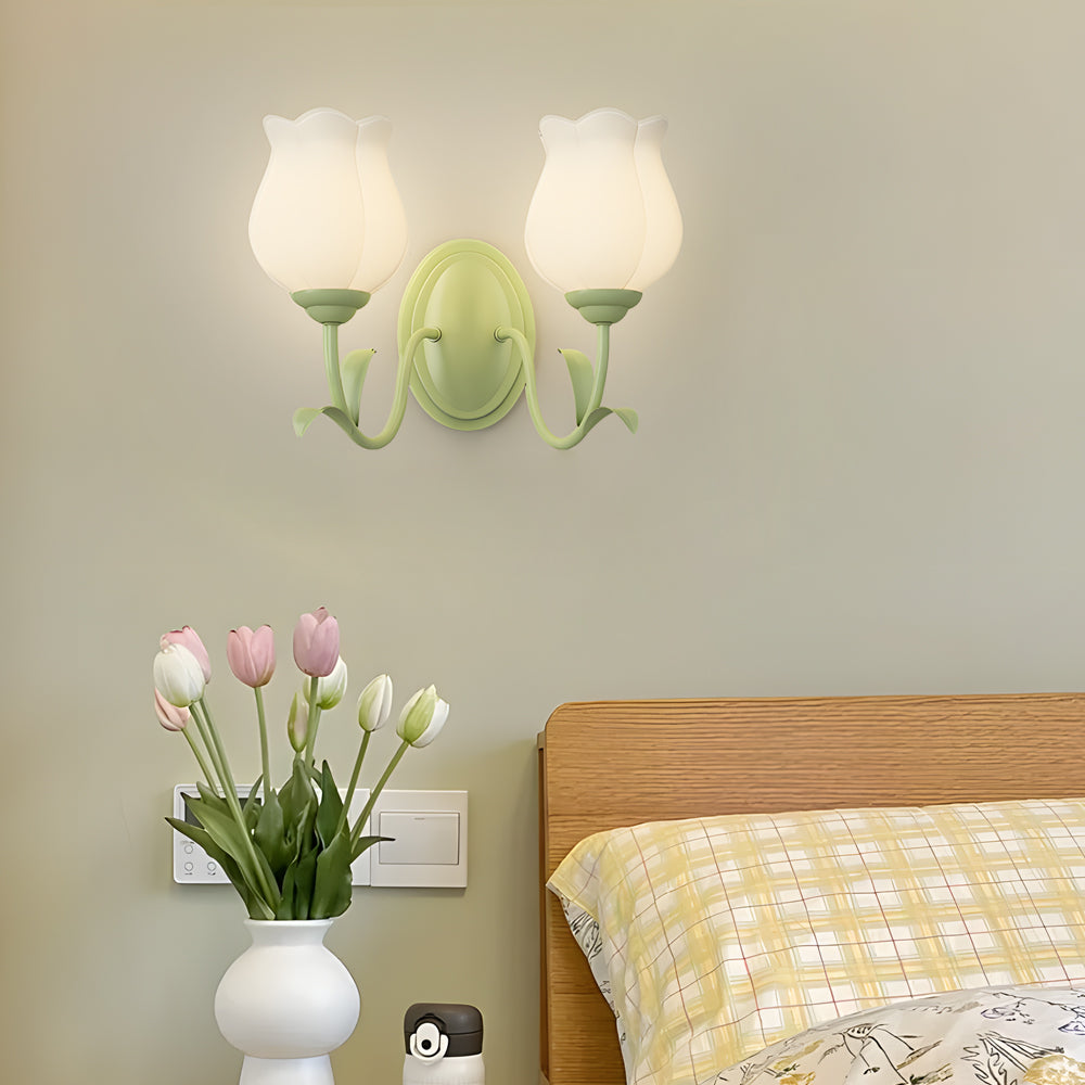 FloraGlow - 3D Glas Blomstertaspevægslampe til Stemningsbelysning