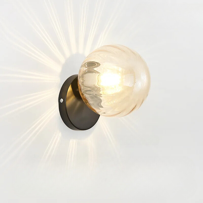 GleamGold - Luksus Guld Væglampe med Glas