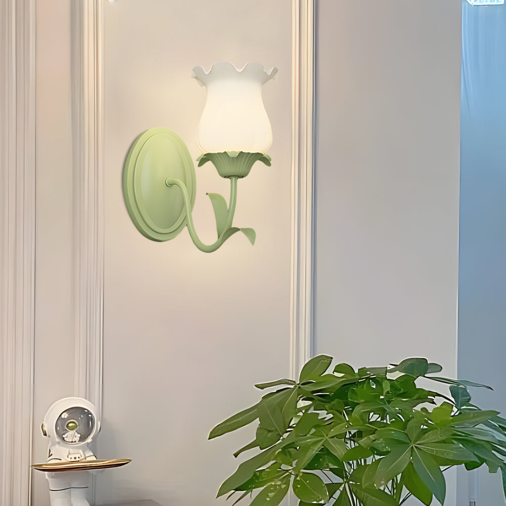 FloraGlow - 3D Glas Blomstertaspevægslampe til Stemningsbelysning