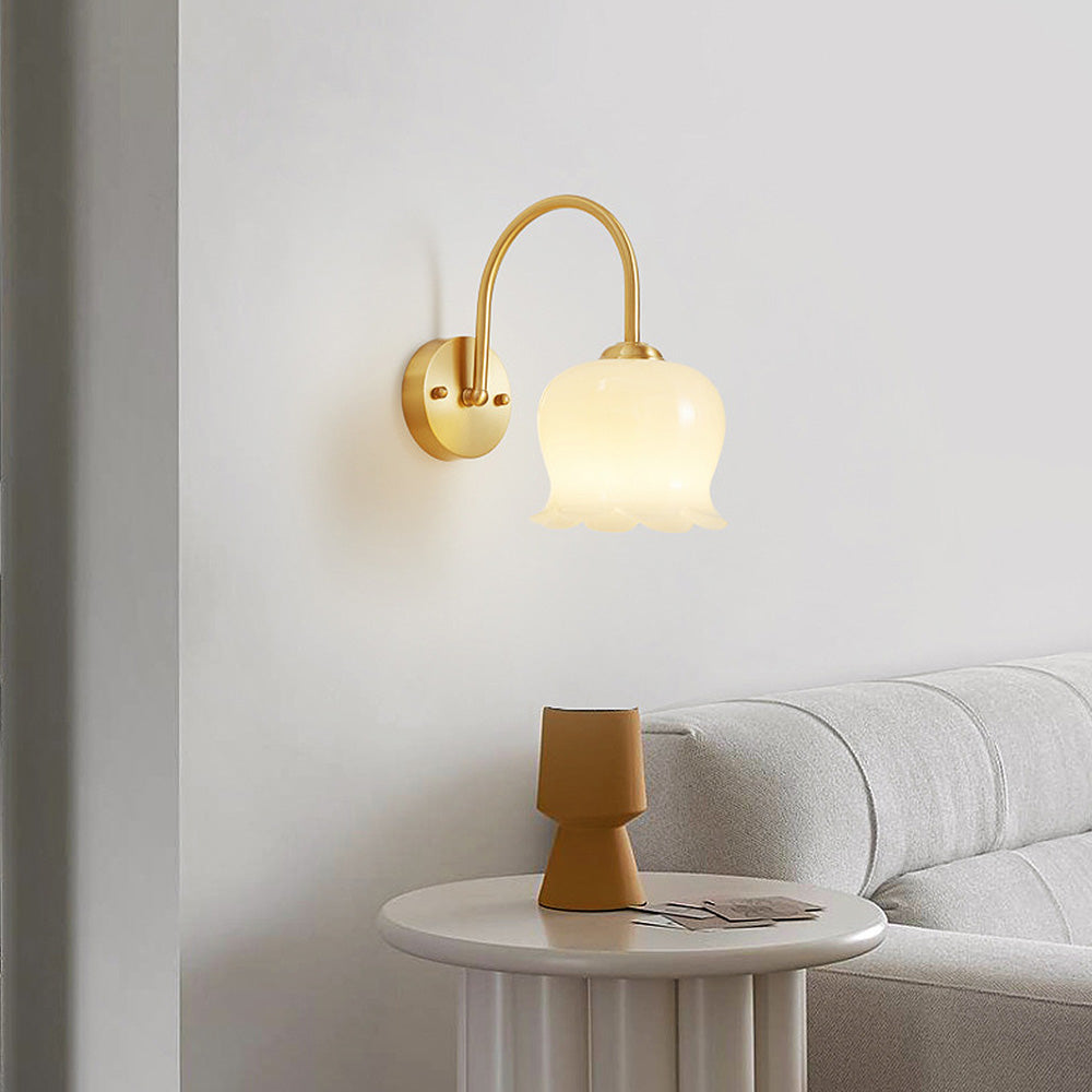 FrenchBloom – Elegant Glas Blomst Væglampe