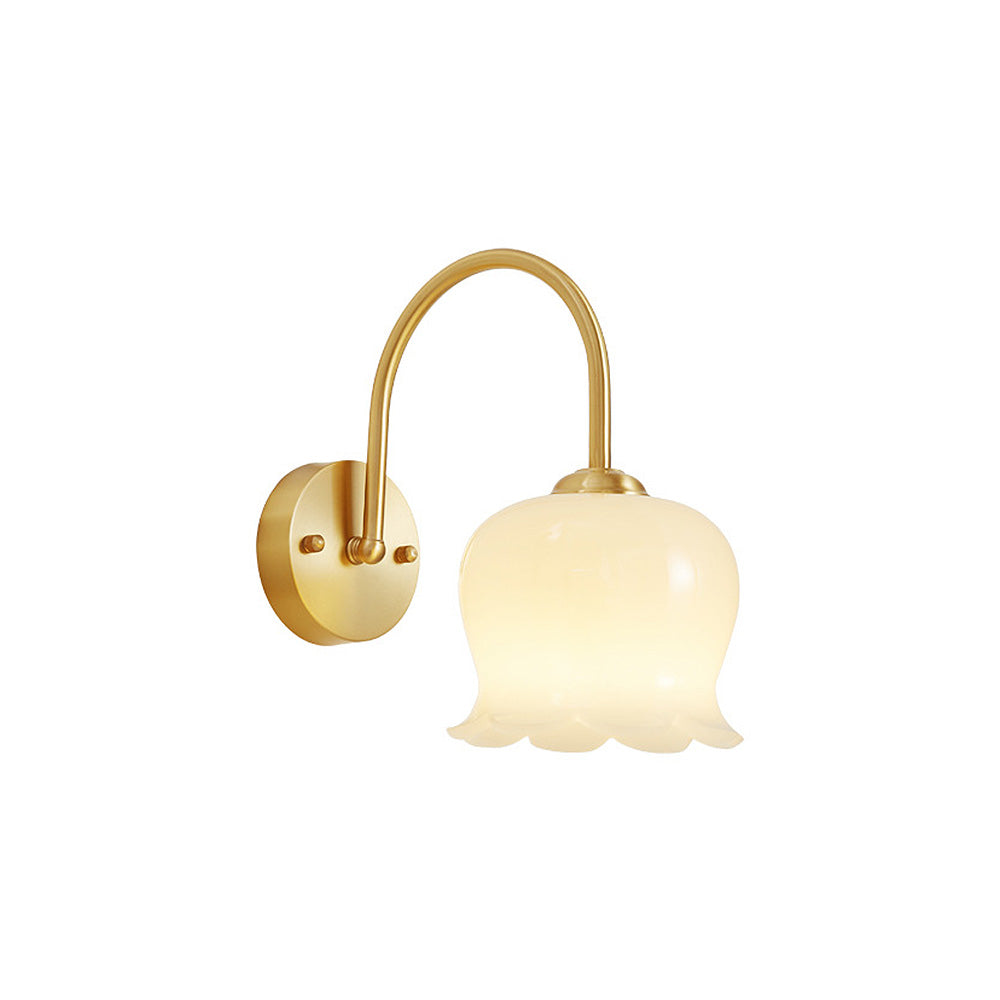 FrenchBloom – Elegant Glas Blomst Væglampe