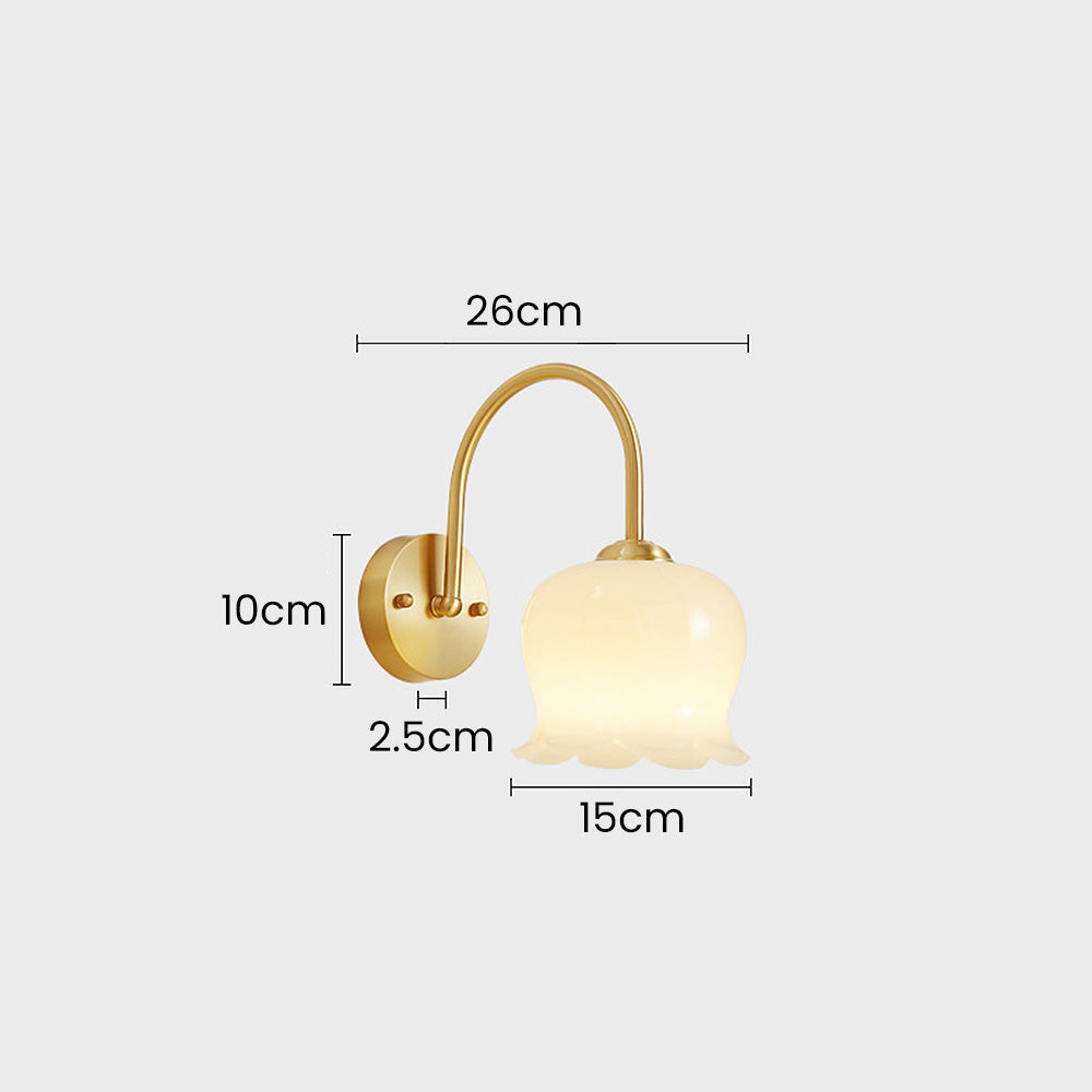 FrenchBloom – Elegant Glas Blomst Væglampe