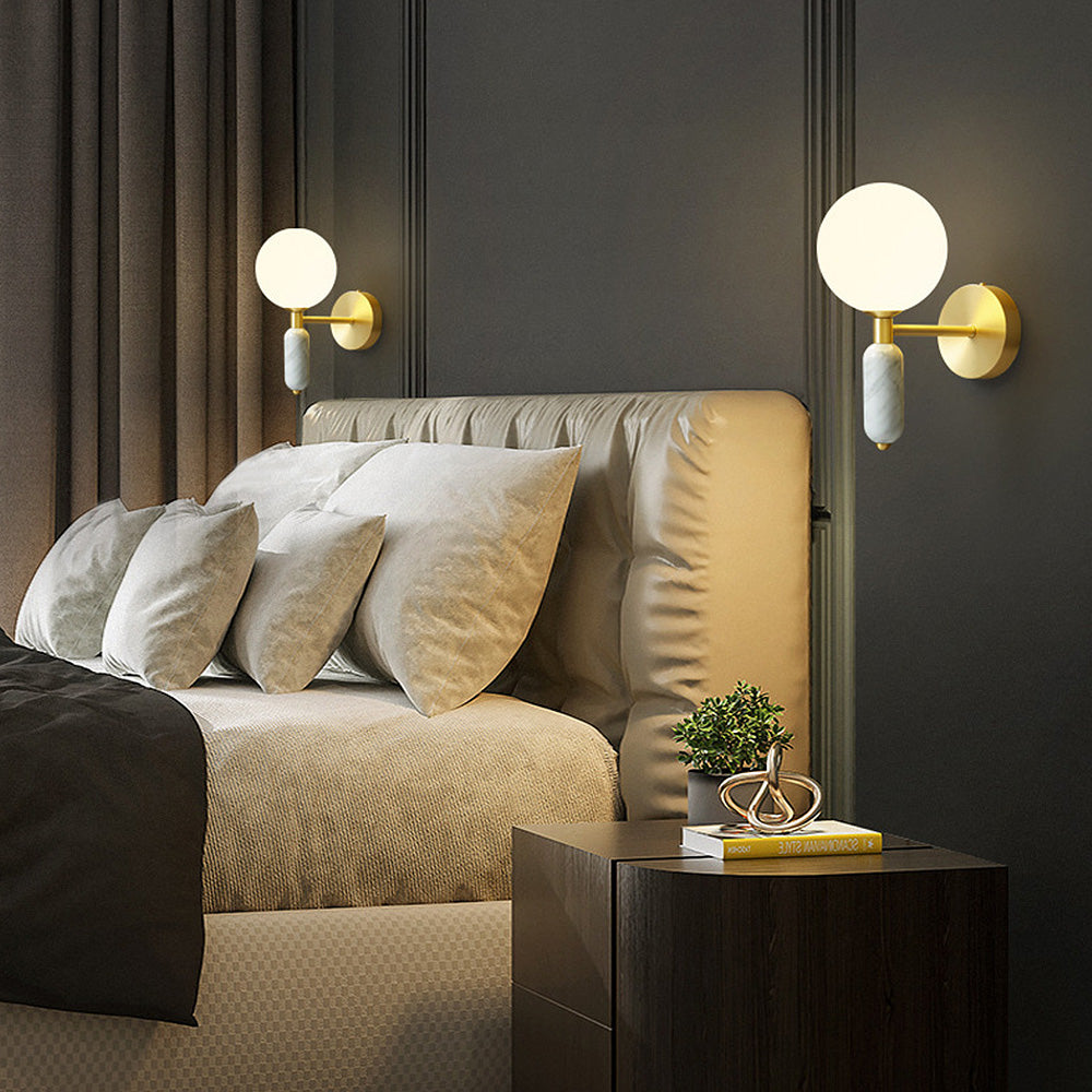 Lysende Sten - Elegant Marmor Senge- og Vænllumlampe