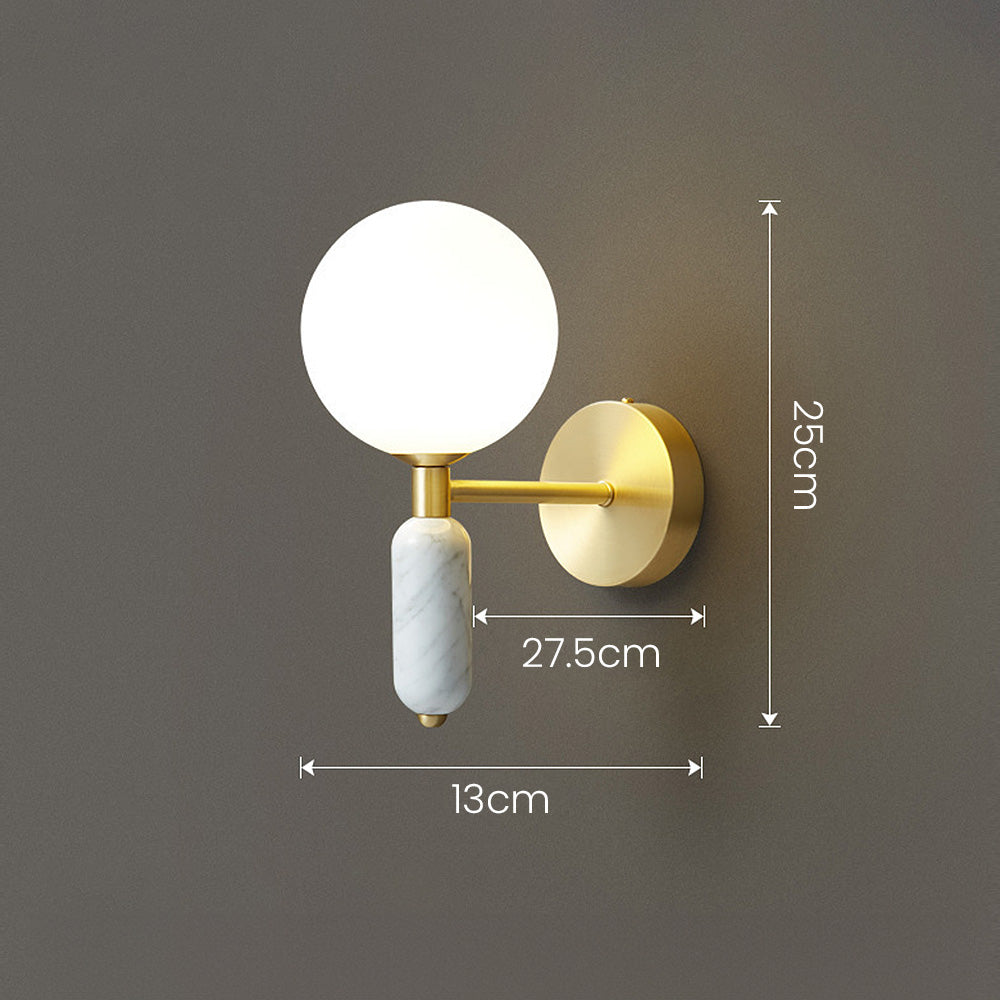 Lysende Sten - Elegant Marmor Senge- og Vænllumlampe