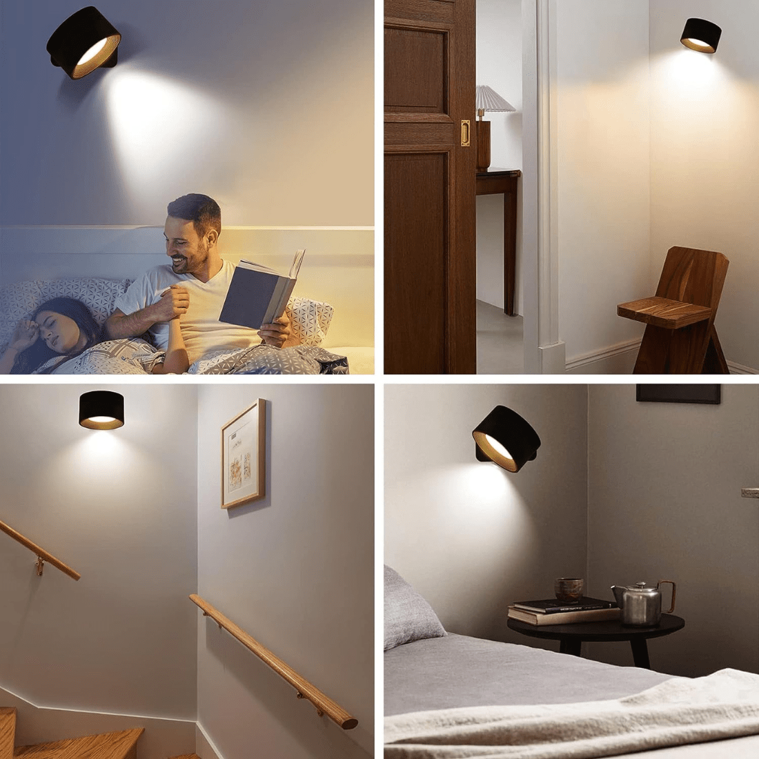 FlexiLamp - Trådløs 360° væglampe med genopladelig LED