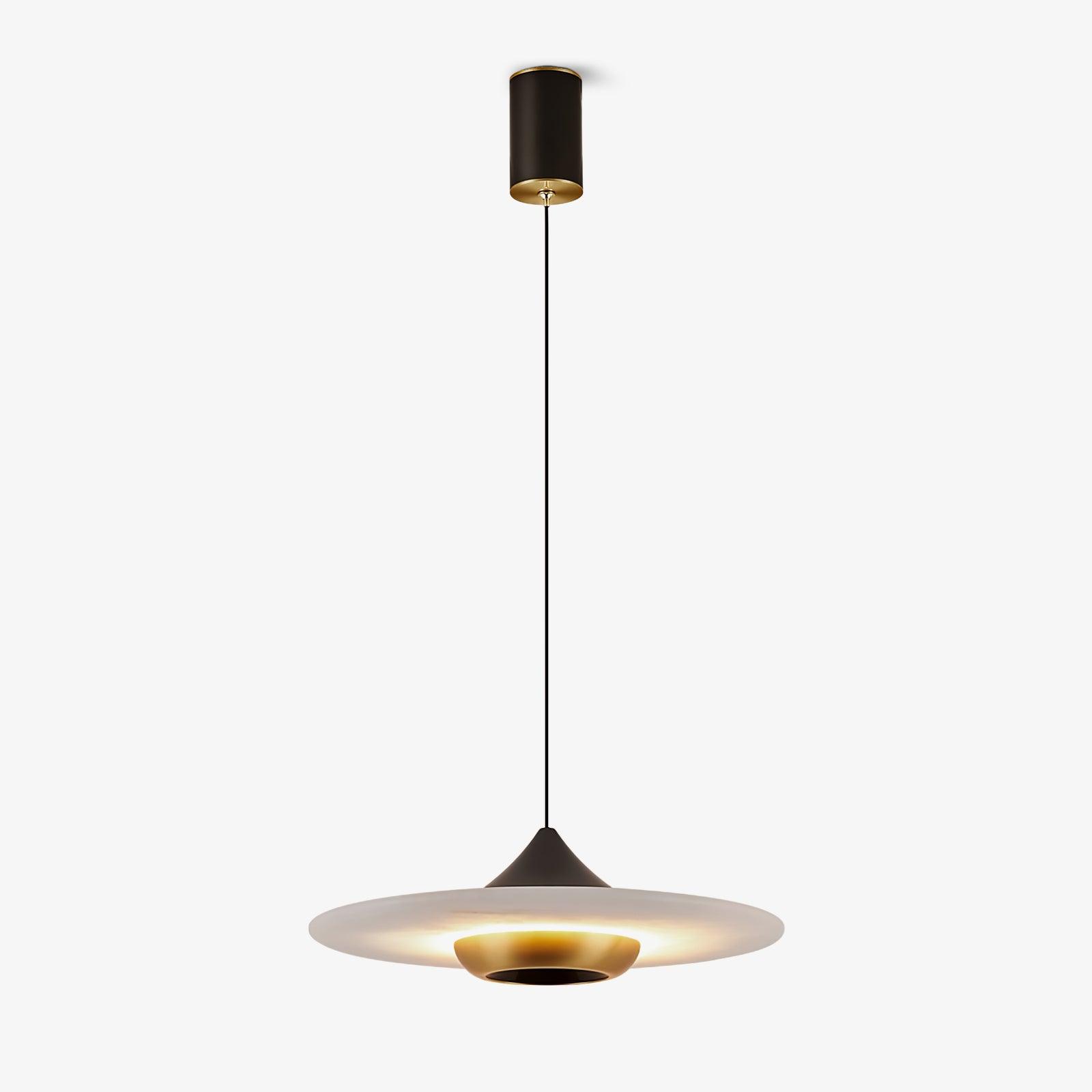 Flyvende tallerken marmor pendel lampe – Elegant moderne hængelampe til stue, køkken og spisestue