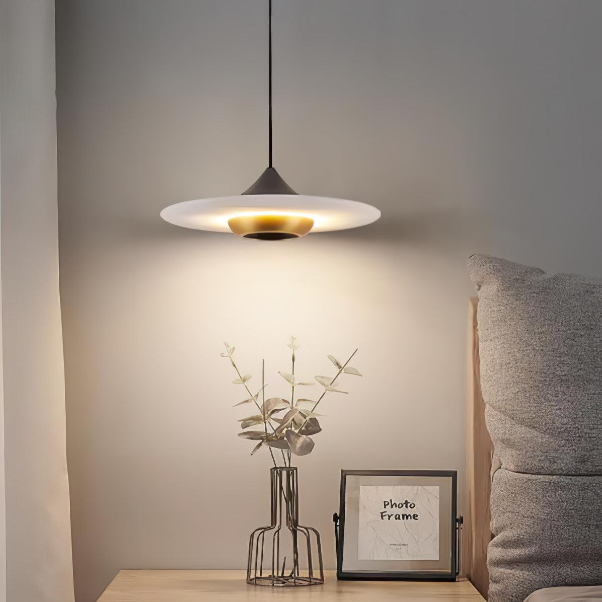 Flyvende tallerken marmor pendel lampe – Elegant moderne hængelampe til stue, køkken og spisestue