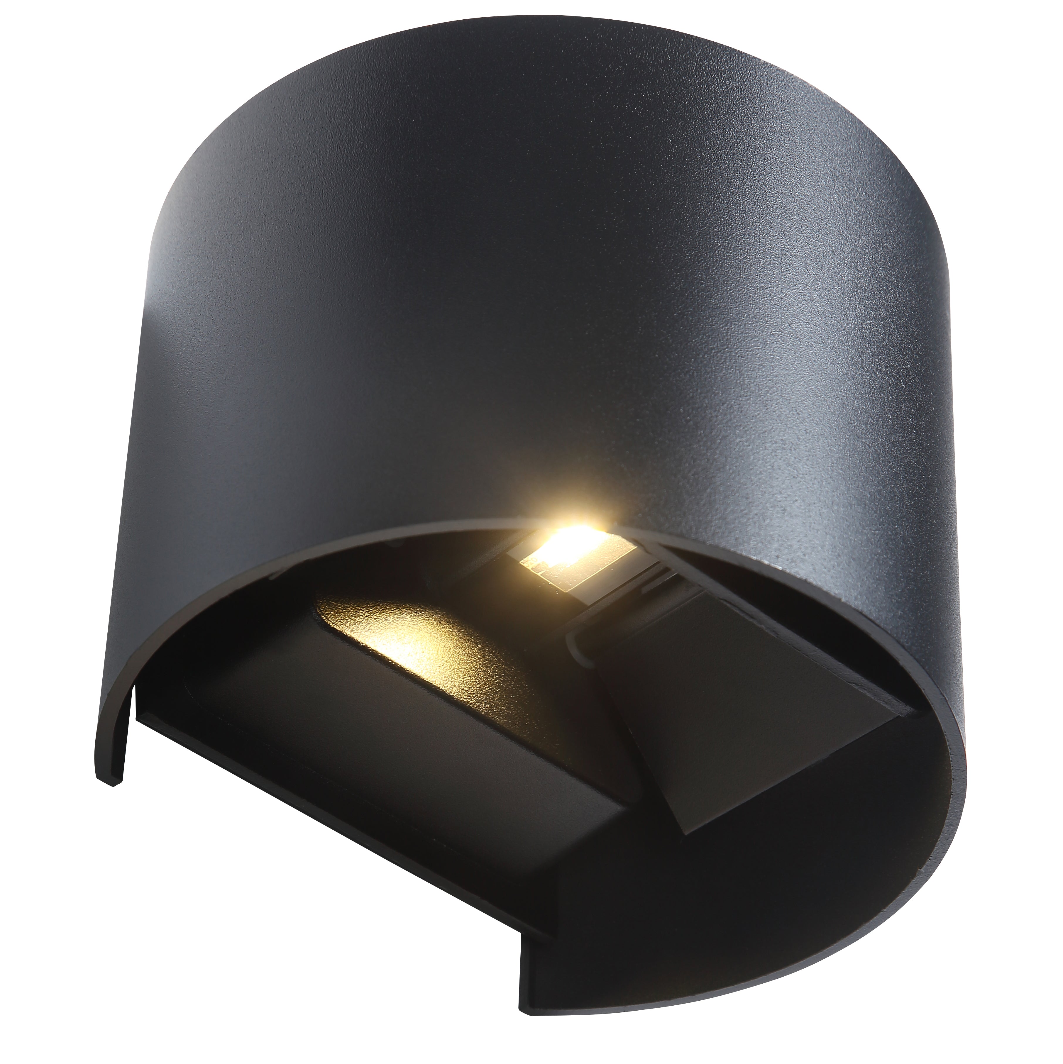 Stilfuld Runde LED Væglampe 6W IP65 - Elegant Sort Design