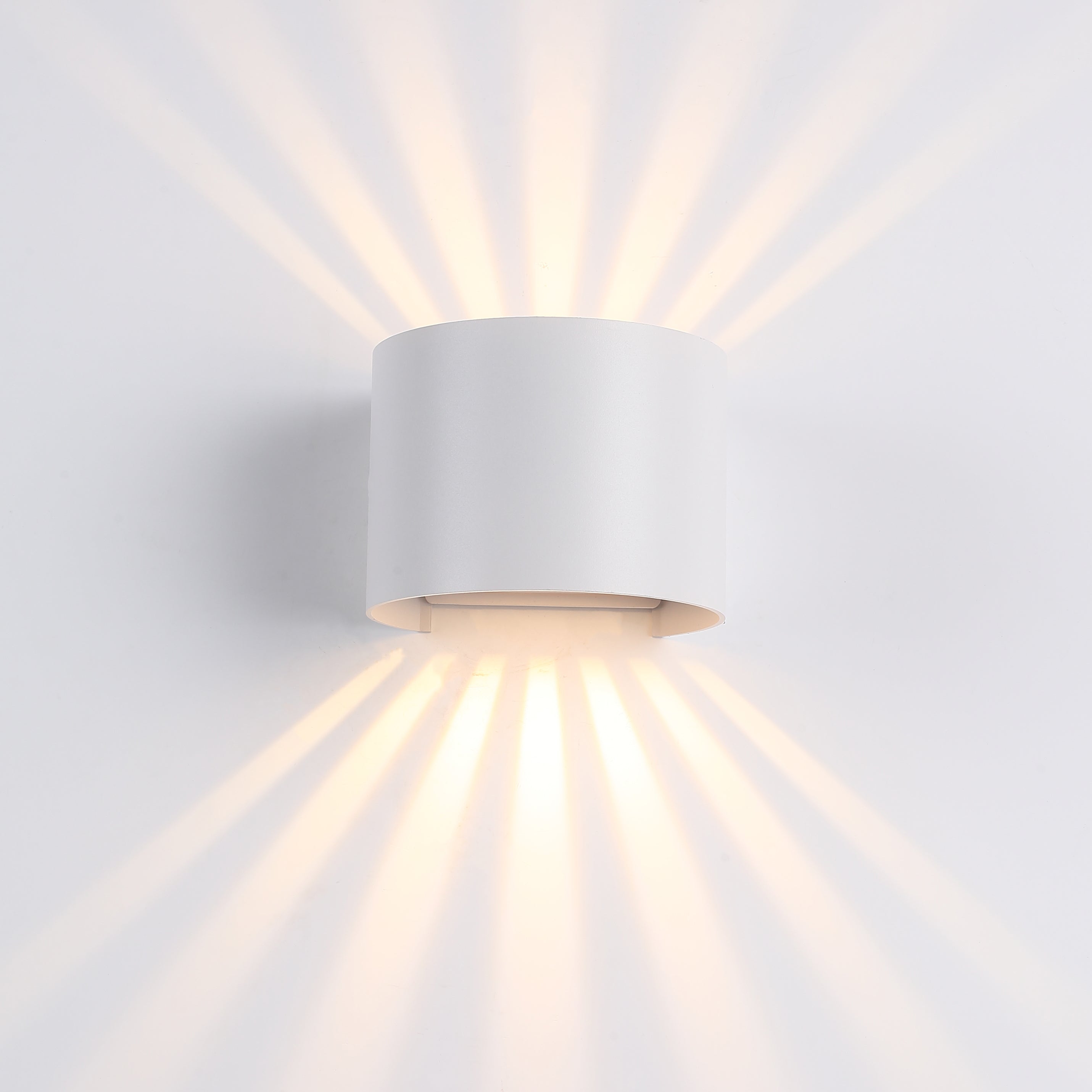 Elegant Sunset Runde IP65 Udendørs Væglampe 6W i Hvid til Atmosfærisk Belysning