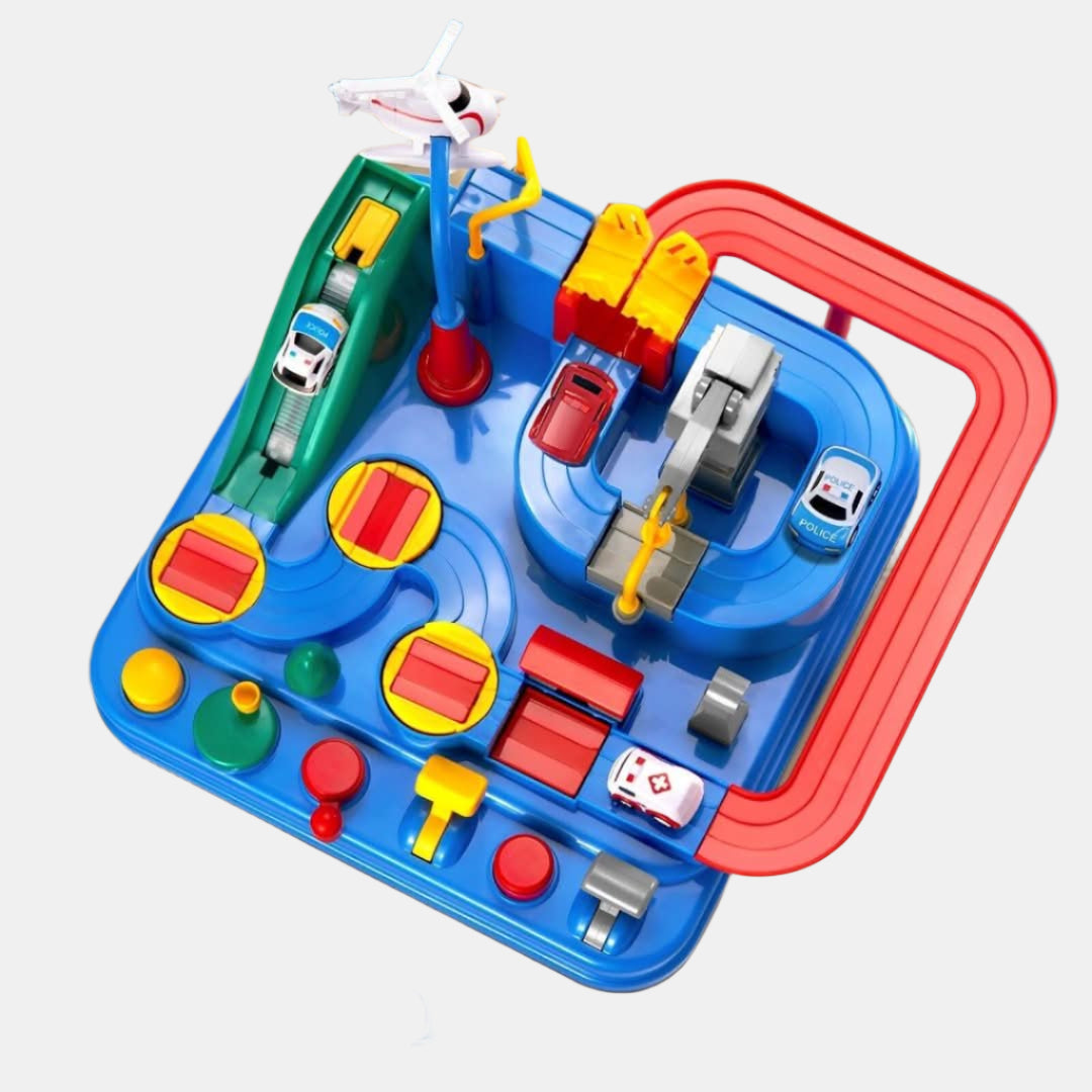 MiniCity Playset – Interaktiv Legby med Biler & Håndtag | Sjov & Motorisk Læring for Børn