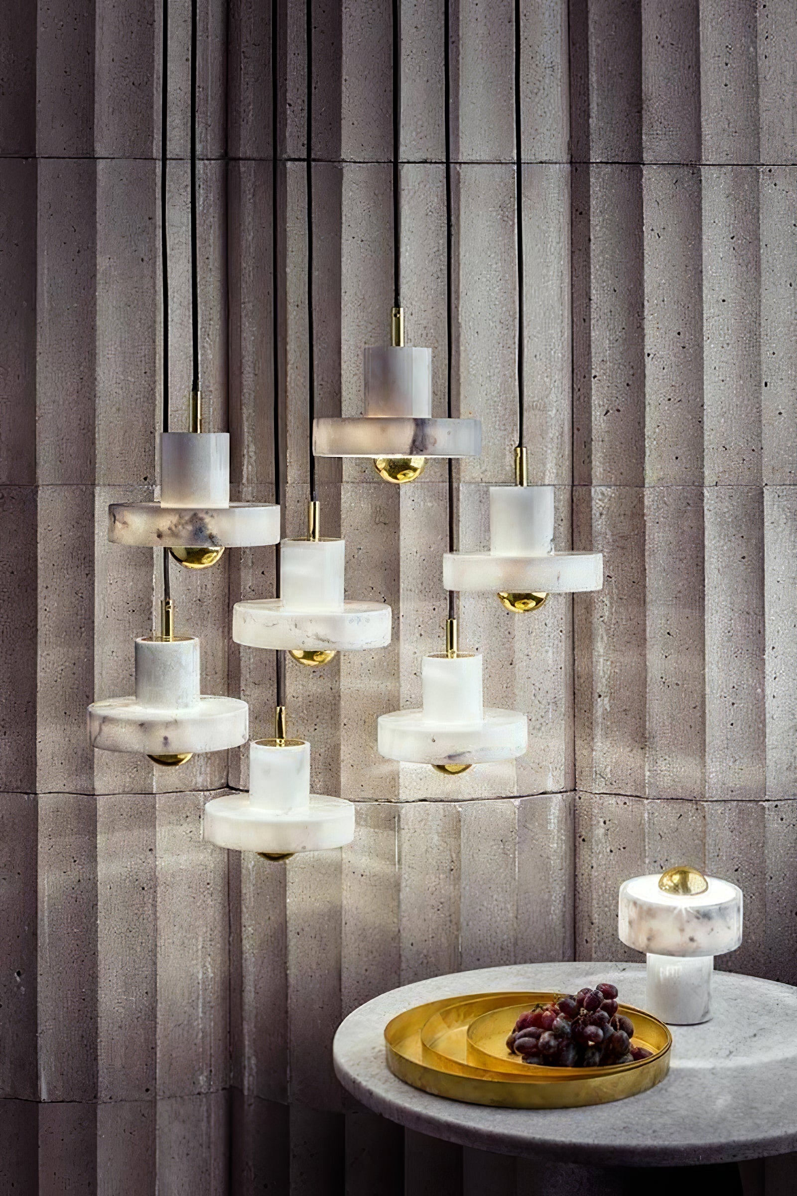 Aura pendellampe i marmor – Elegant moderne hængelampe til stue, køkken og spisestue