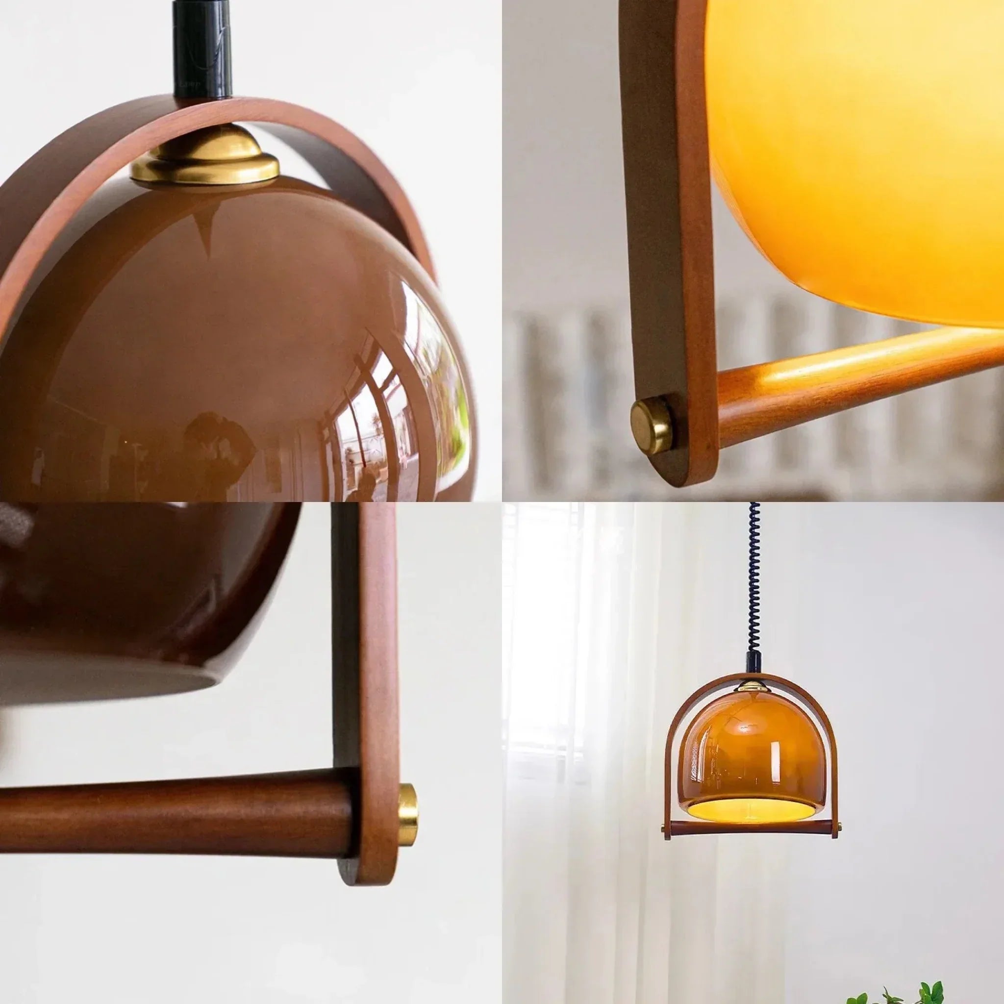 Vintage Bauhaus pendler i træ – Klassisk stilfuld hængelampe til stue, køkken og spisestue