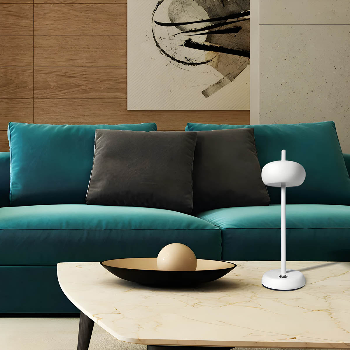 Rine Glow – Stilren Bordlampe i Moderne Design til Soveværelse, Stue og Kontor
