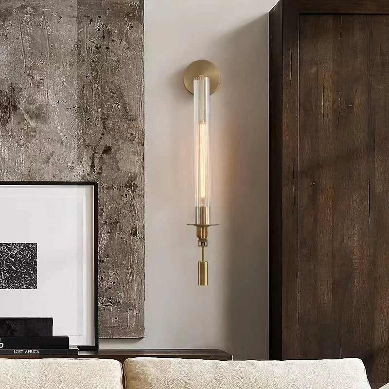 NordicGlow - Luxe Guld Væglampe med Glas
