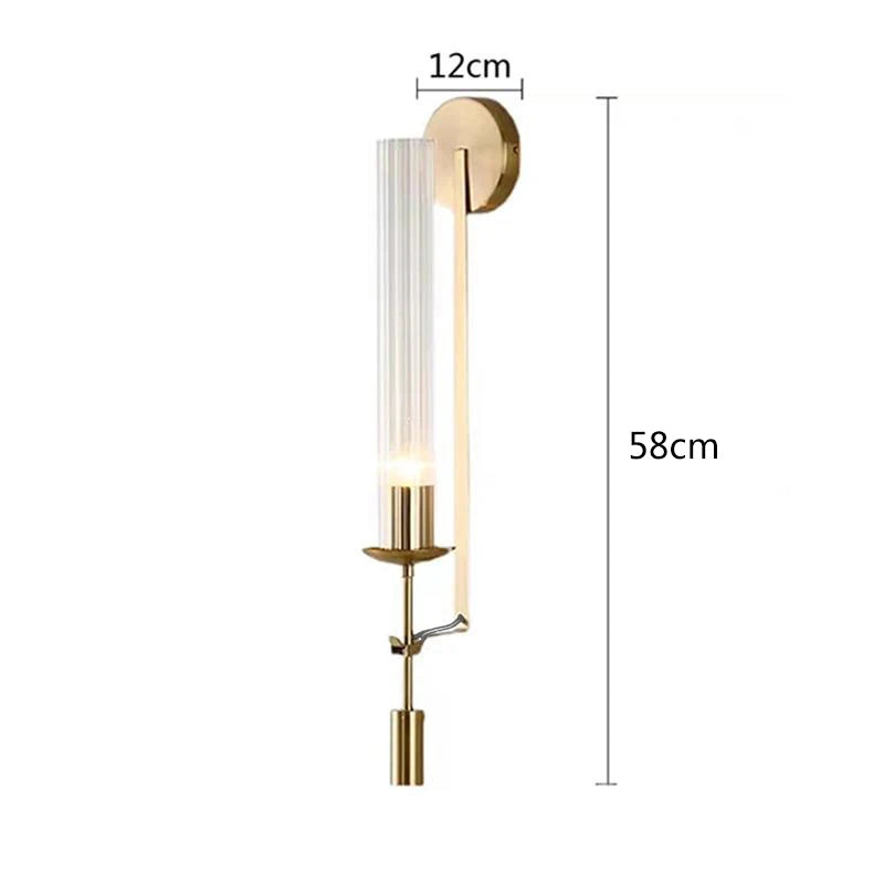 NordicGlow - Luxe Guld Væglampe med Glas