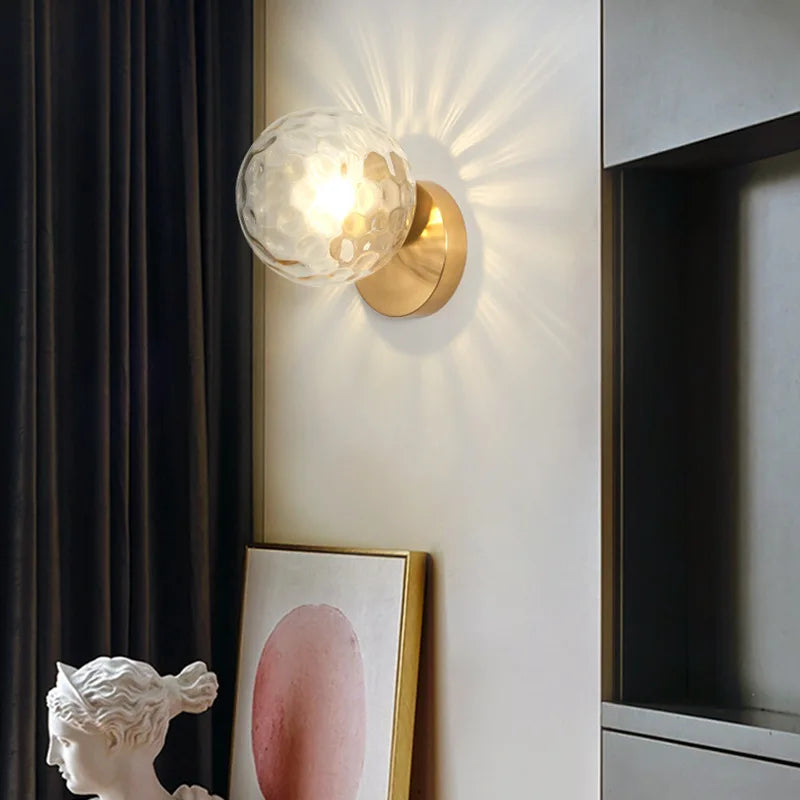 LuxeGlow - Elegant Guldlampen med Glas Kugle