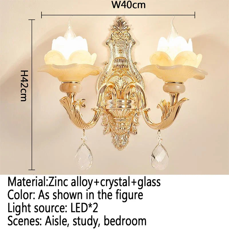 CrystalElegance - Elegant Kristal Væglampe til Hjemmedekoration
