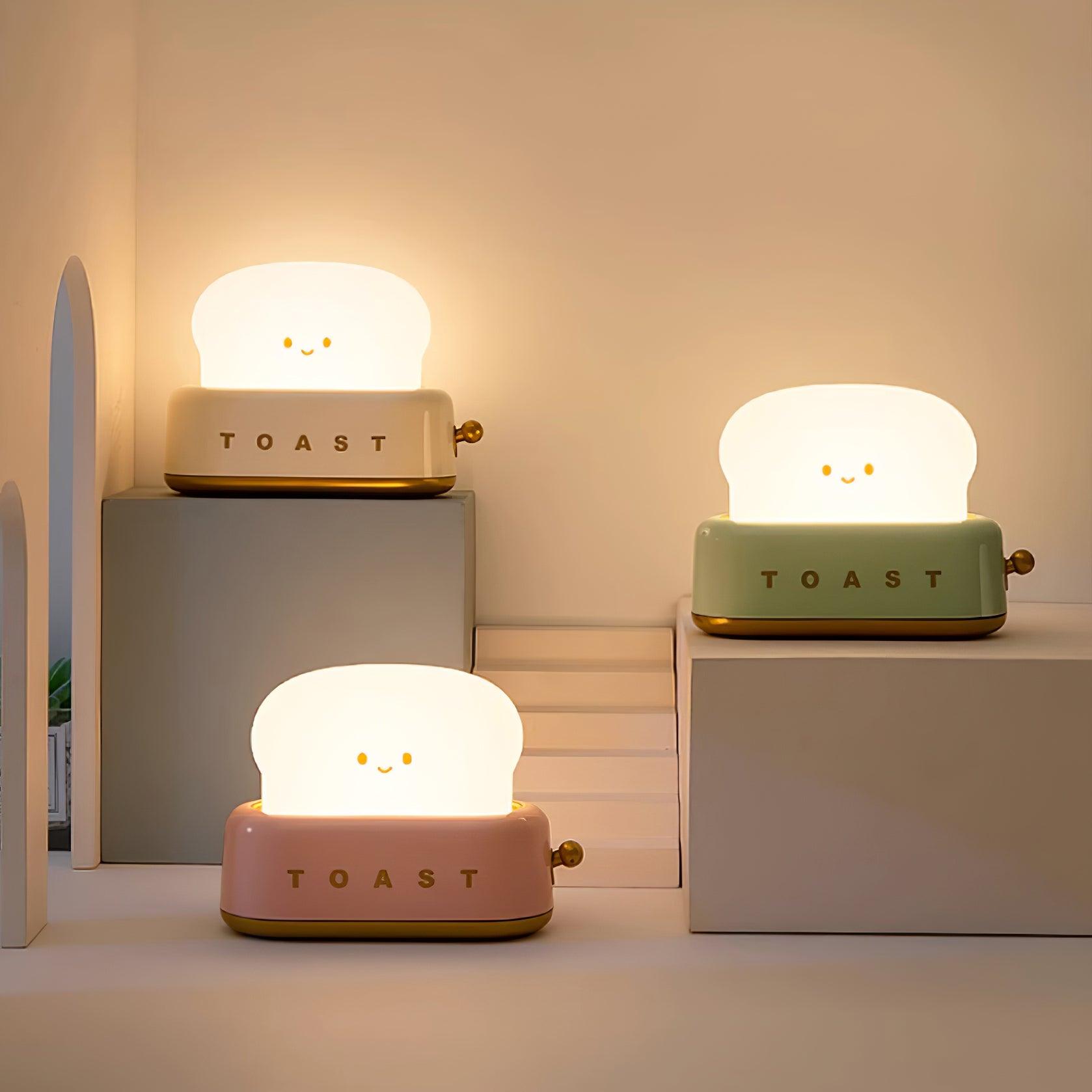Design af brødrister bordlampe med indbygget batteri – Moderne stilfuld lampe til stue, soveværelse og kontor