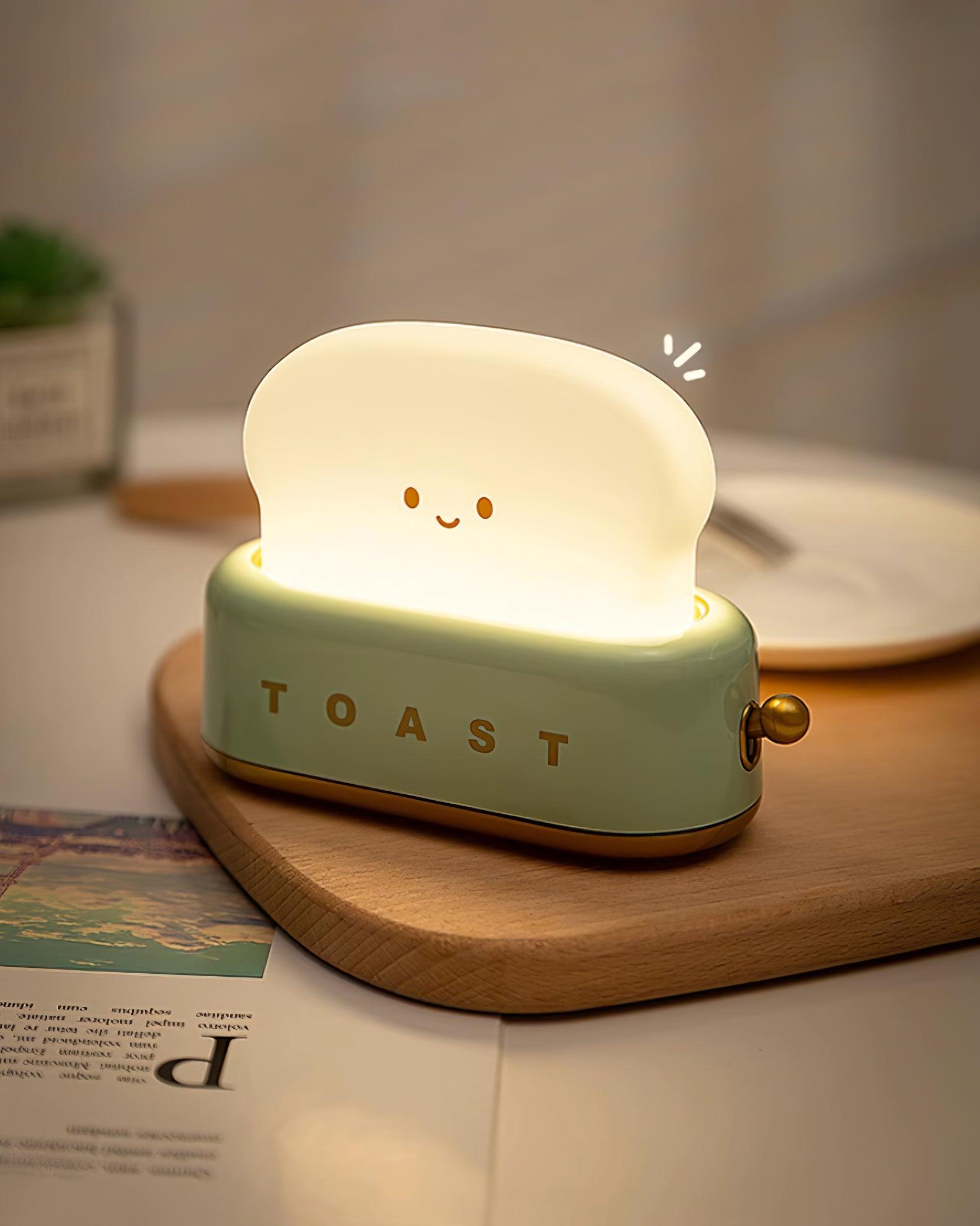 Design af brødrister bordlampe med indbygget batteri – Moderne stilfuld lampe til stue, soveværelse og kontor
