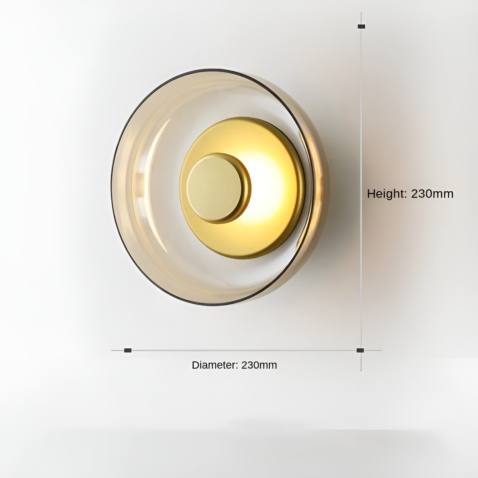 Luxe Nordic Glow - Premium LED Stanglampe med Glas og Guldaccenter