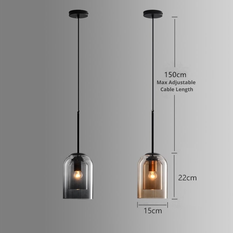 Stylish Double Glass Pendant Lamp - AuraGlas