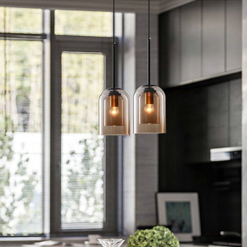 Stylish Double Glass Pendant Lamp - AuraGlas