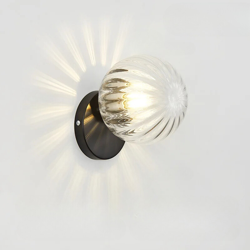 GleamGold - Luksus Guld Væglampe med Glas