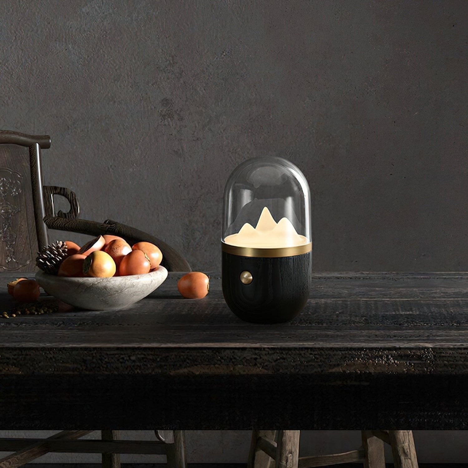 Bjergtop Glow – Unik Natbordslampe i Naturinspireret Design til Hygge og Stemning