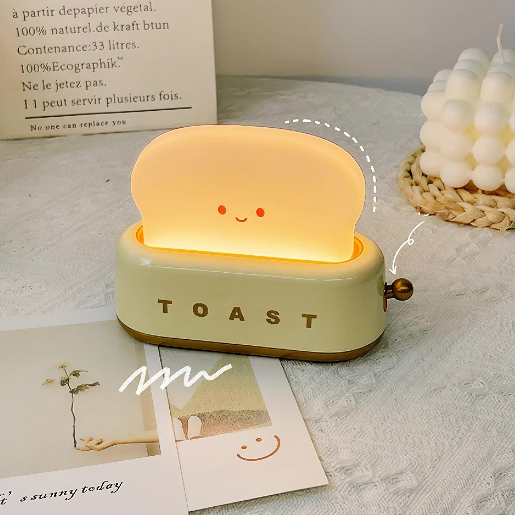 Design af brødrister bordlampe med indbygget batteri – Moderne stilfuld lampe til stue, soveværelse og kontor