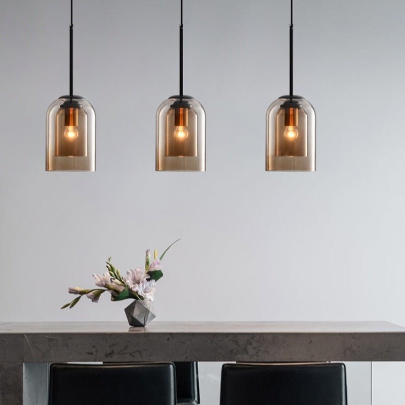 Stylish Double Glass Pendant Lamp - AuraGlas